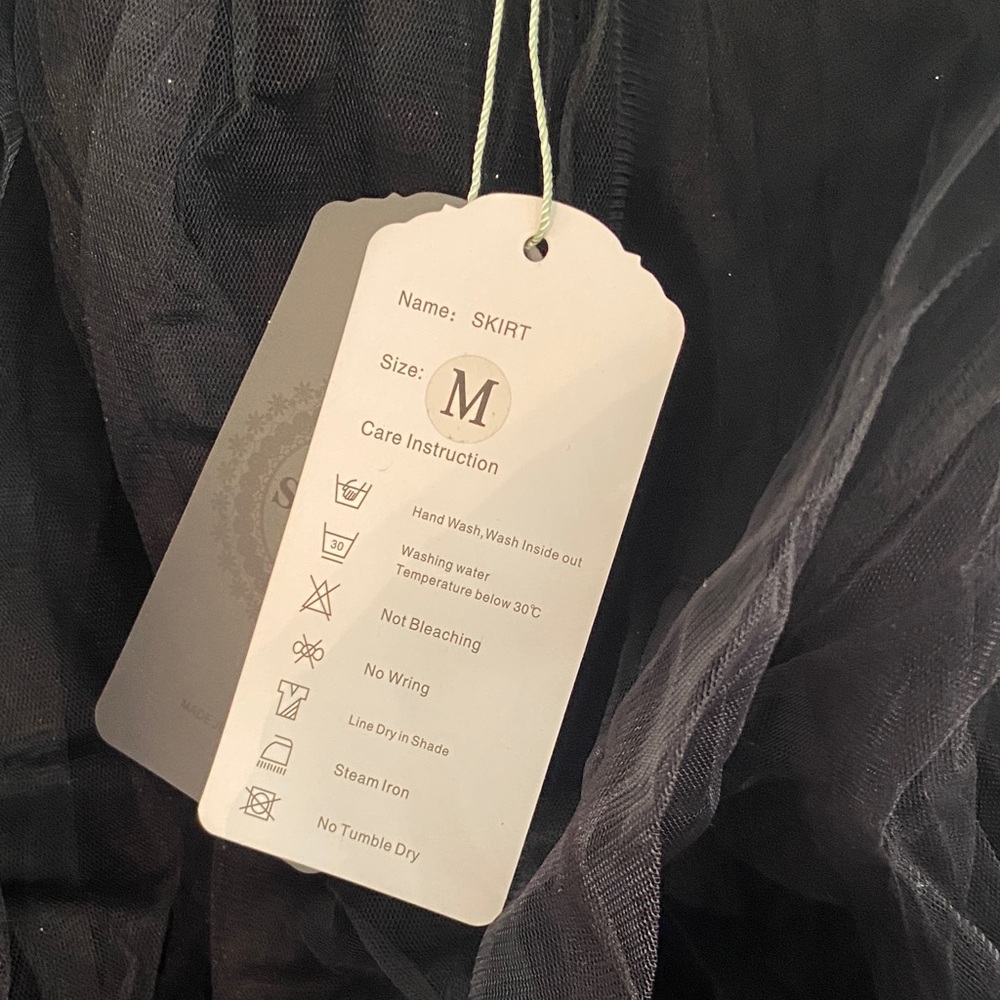 Black Tulle Ruffle Midi Skirt - Picture 2 of 2